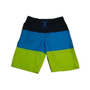 Cat and Jack Boys XL (16) Husky Striped Swim Trunks with 3 Board Short Pockets